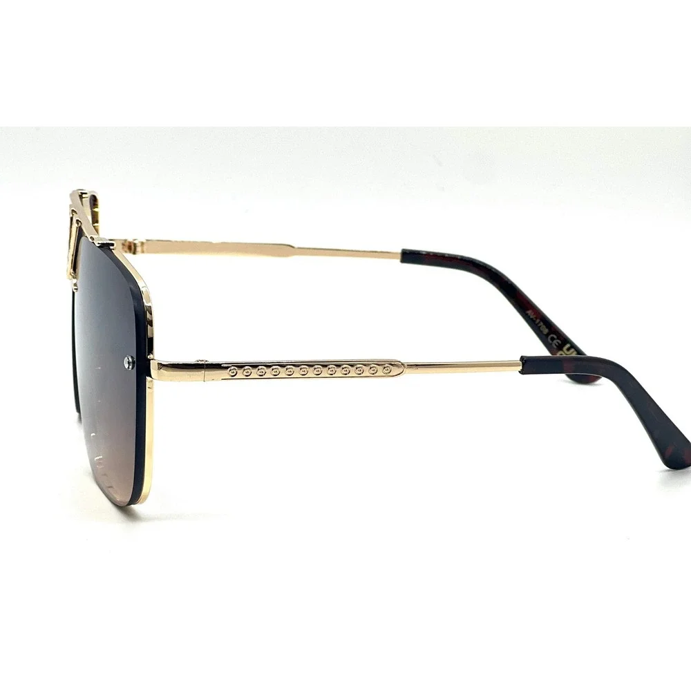 Sunglasses Gold Frame Brown Gradient Lens Fashion Shades Retro Classic UV400 New